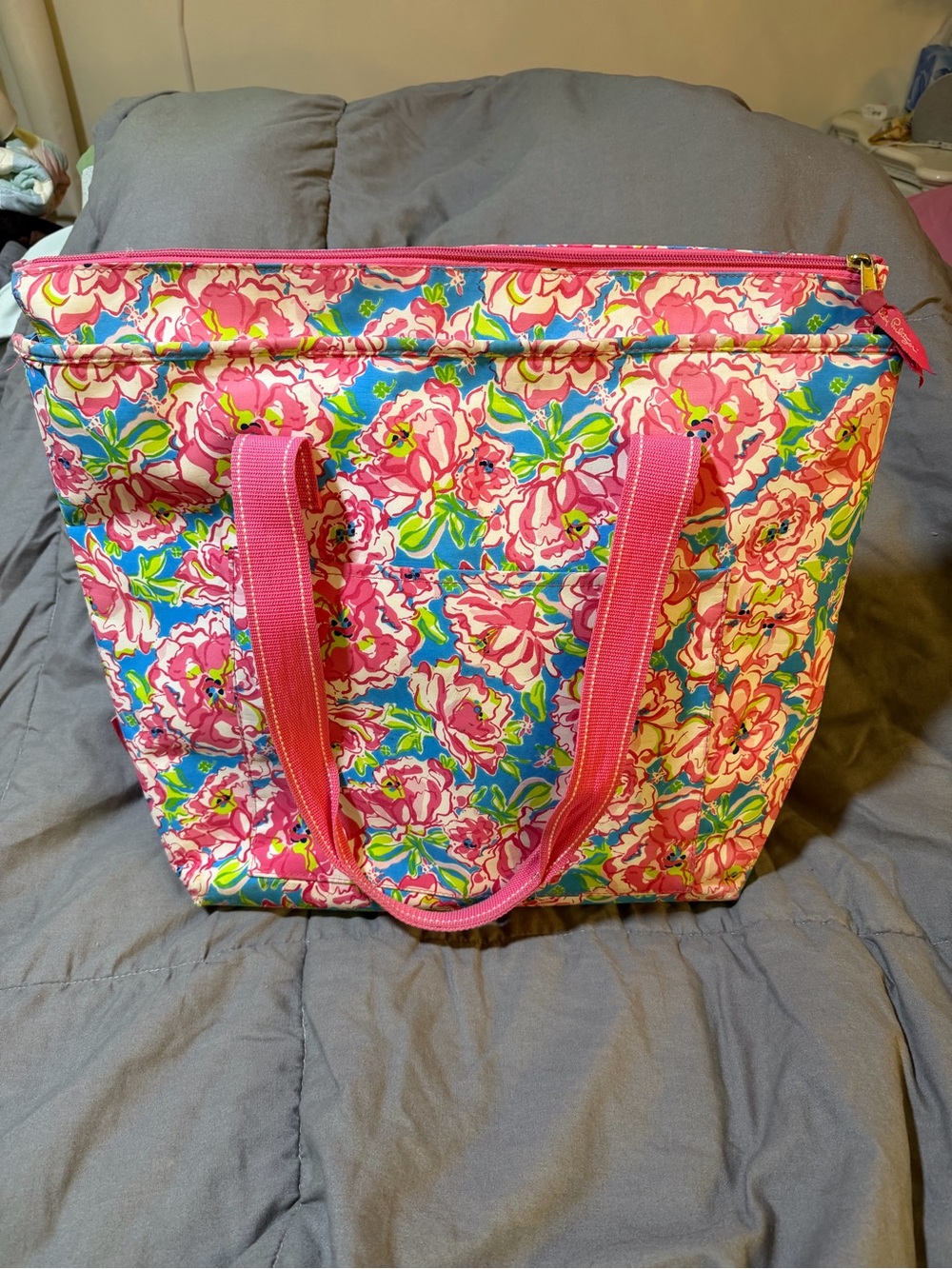 Lilly Pulitzer Pink Floral Zip-Top Tote